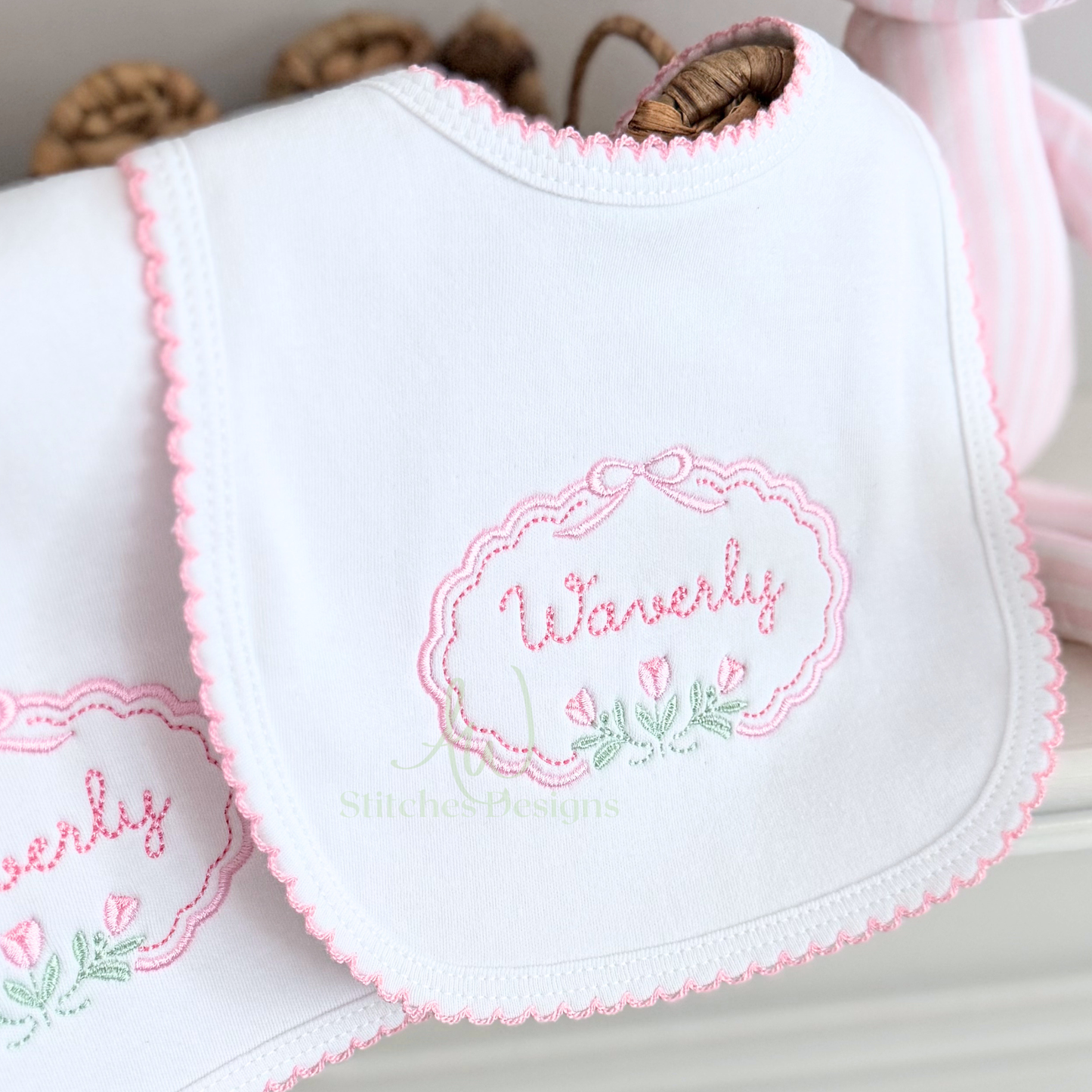 Rosebud Floral Embroidery Frame