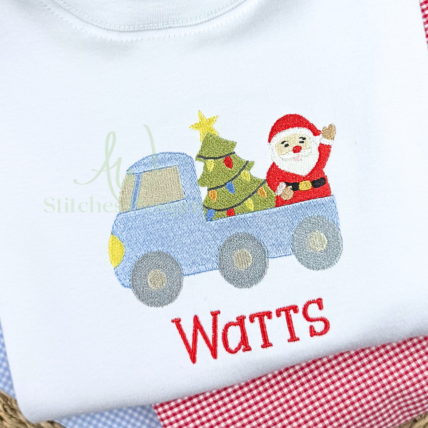Christmas Truck Embroidery Design