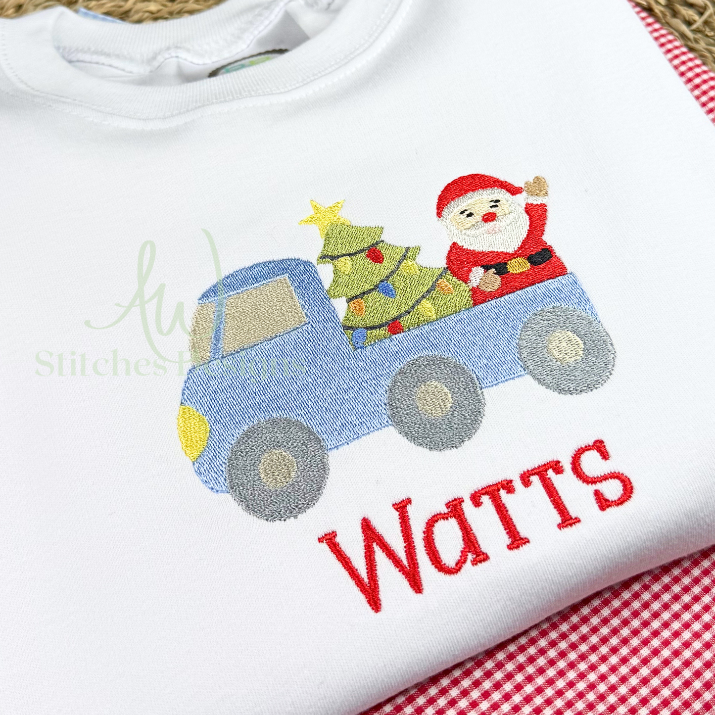 Christmas Truck Embroidery Design