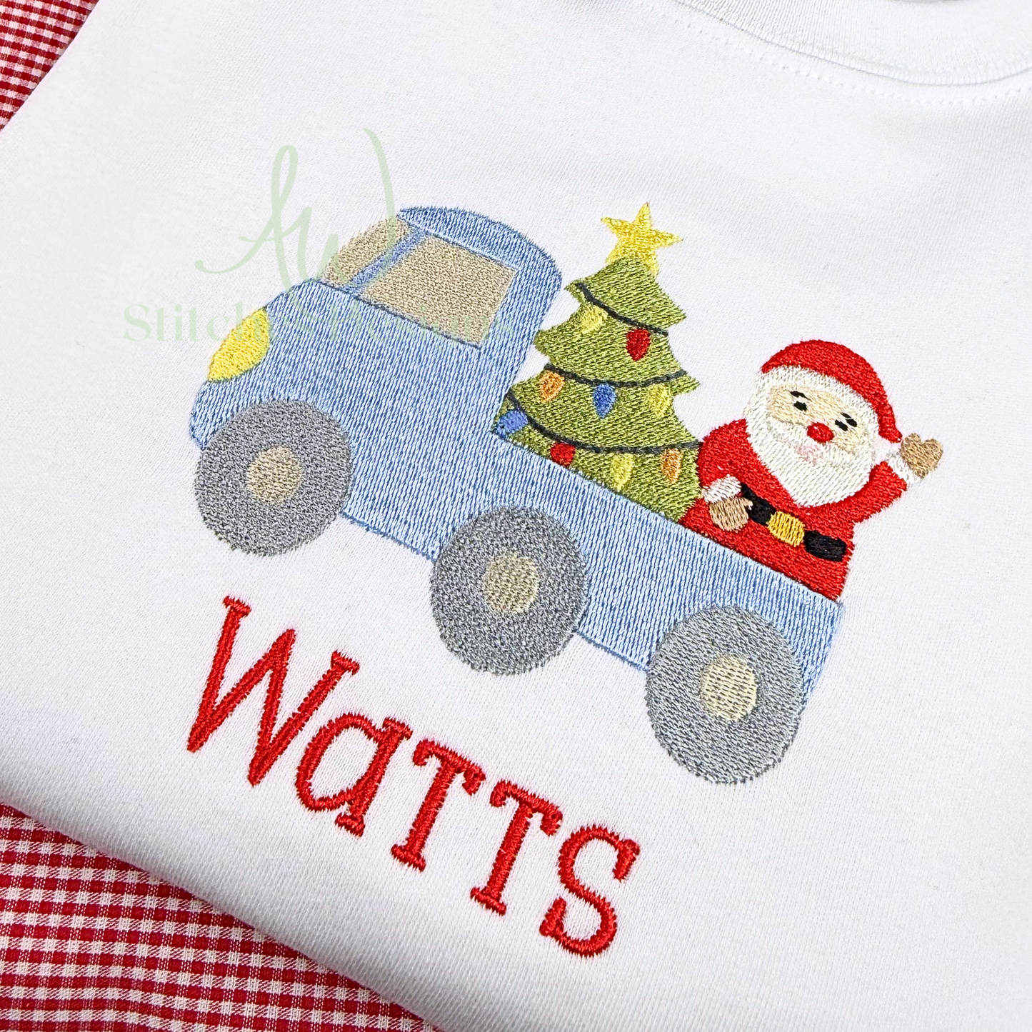 Christmas Truck Embroidery Design