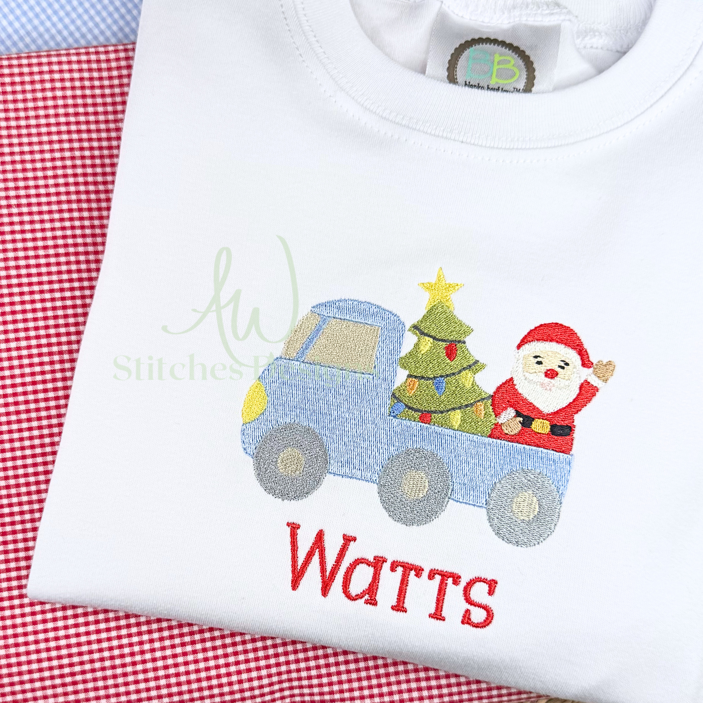 Christmas Truck Embroidery Design