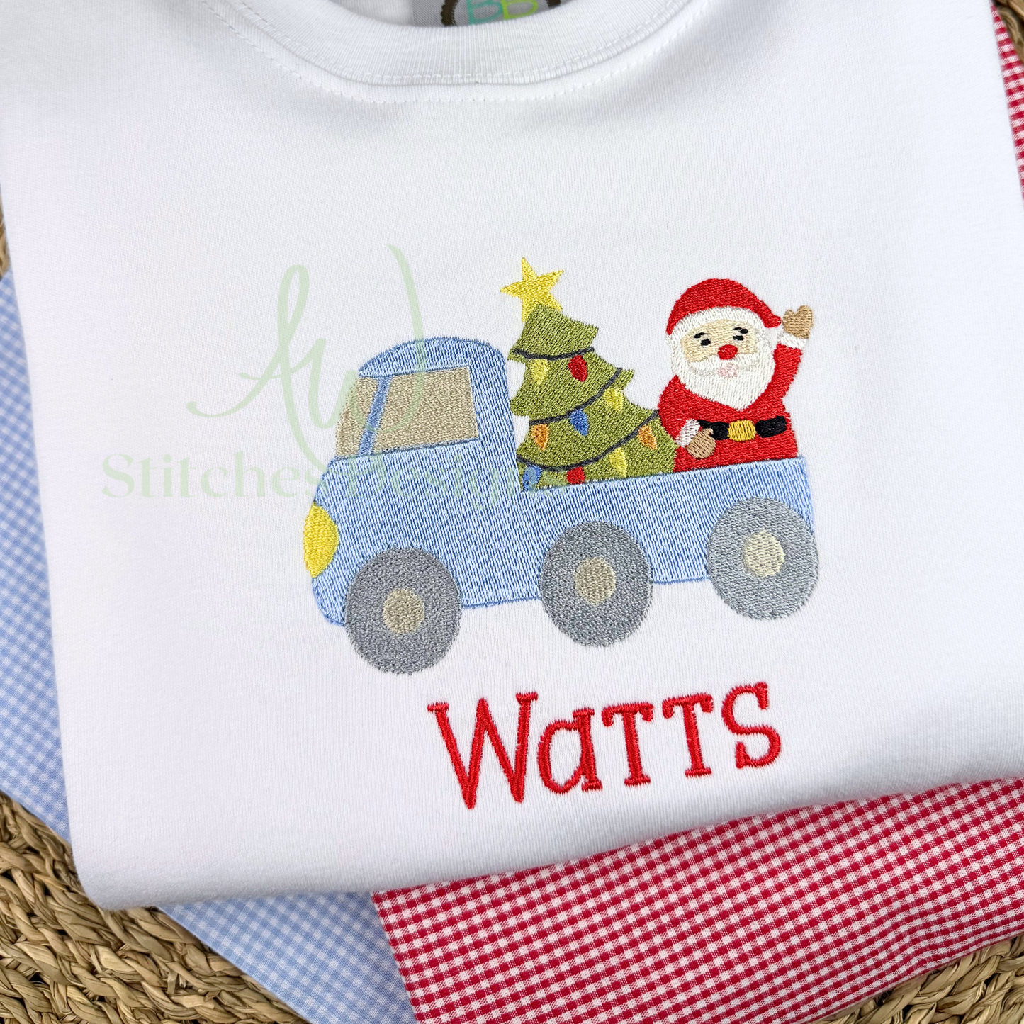 Christmas Truck Embroidery Design