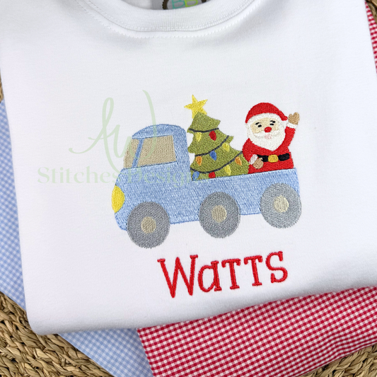 Christmas Truck Embroidery Design