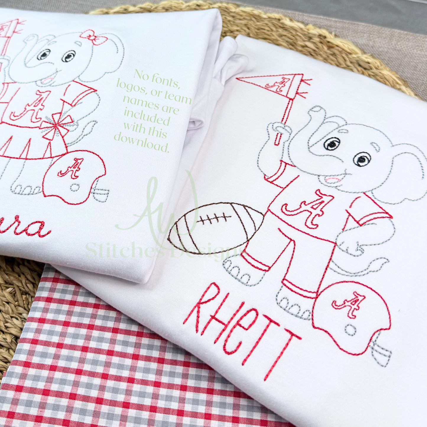 Vintage Alabama Football with Bow Embroidery Design