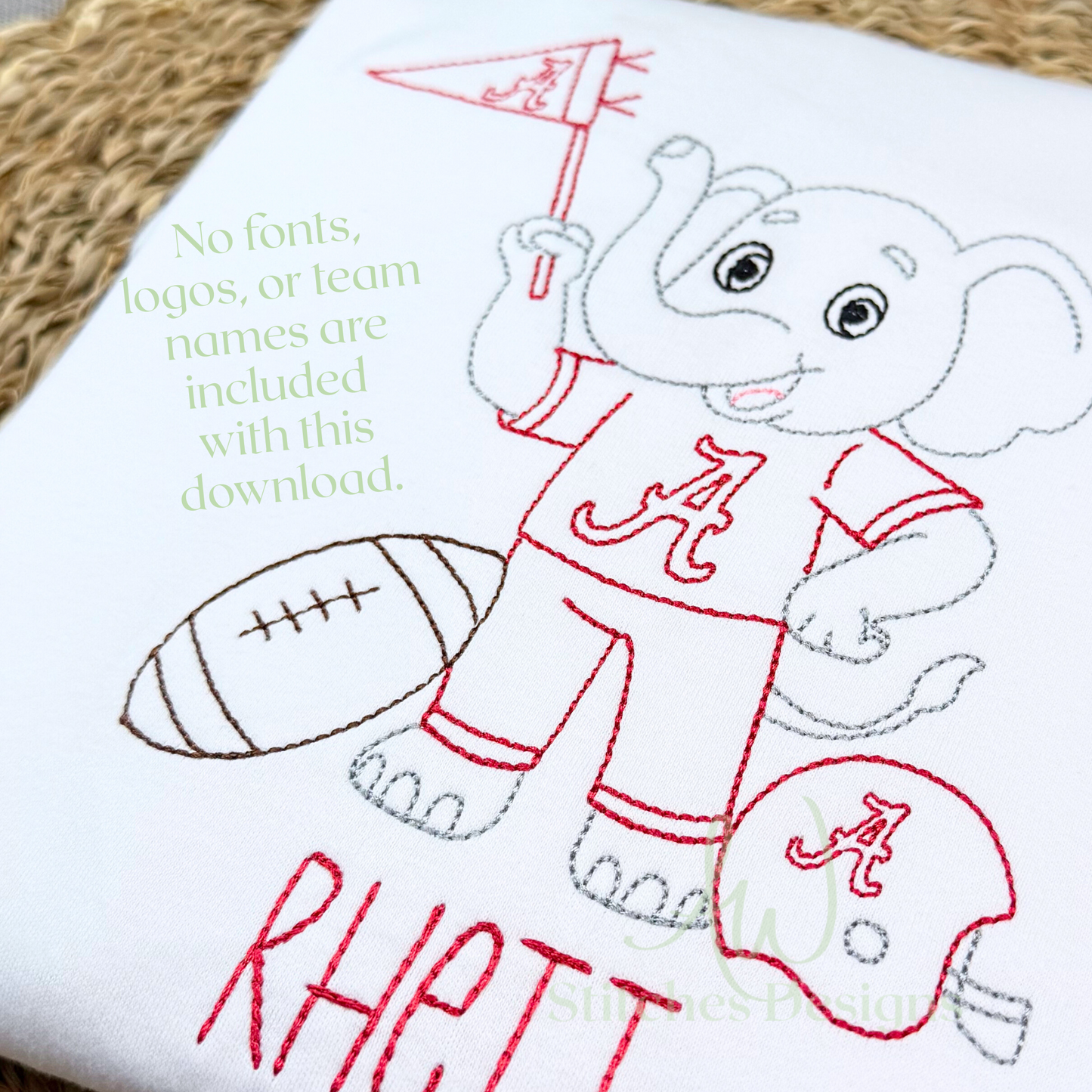 Vintage Alabama Football Embroidery Design