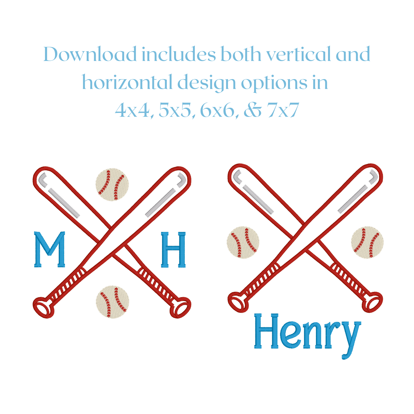 Baseball monogram frame satin fill stitch machine embroidery design file