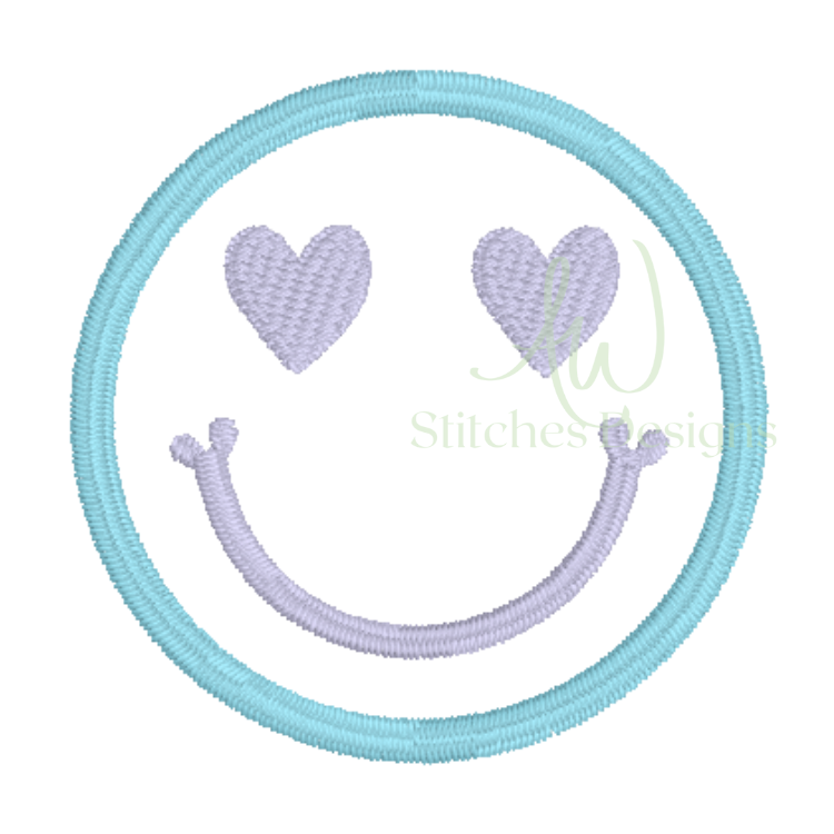 Mini Fill Stitch Smile Face Machine Embroidery Design File