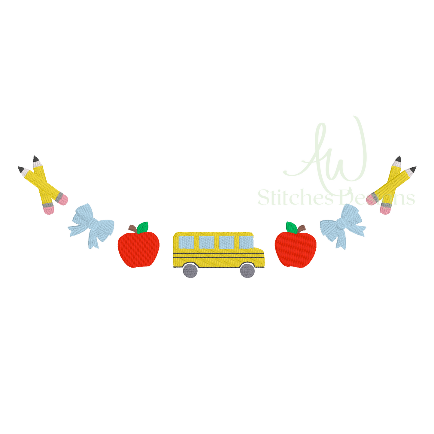 School bus bow monogram frame