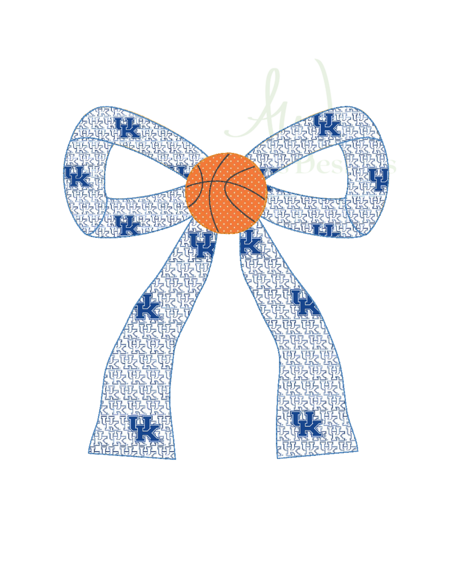 Basketball Side Bow Bean Stitch Appliqué Sweatshirt Design embroidery design file