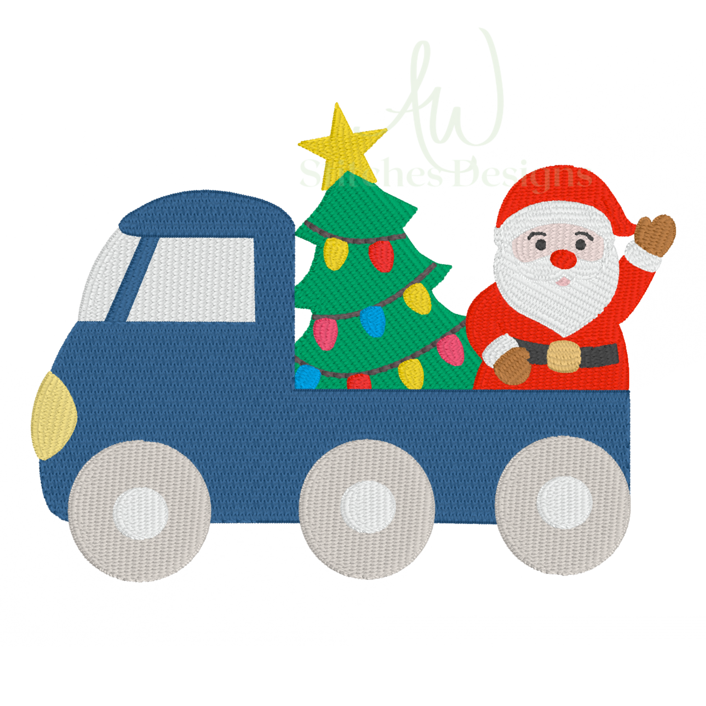 Christmas Truck Embroidery Design