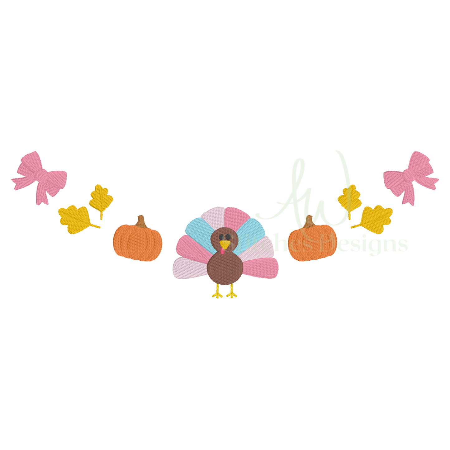 Turkey with Bow Monogram Frame