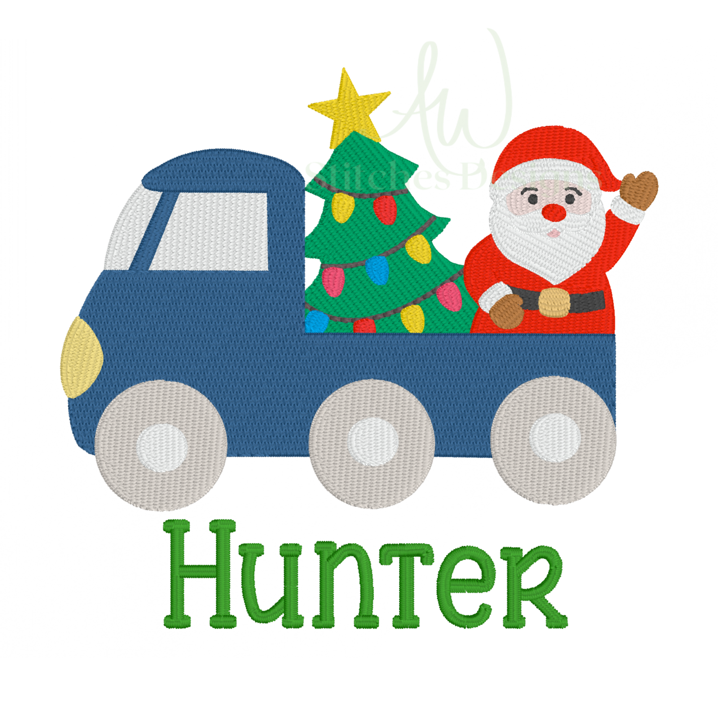 Christmas Truck Embroidery Design