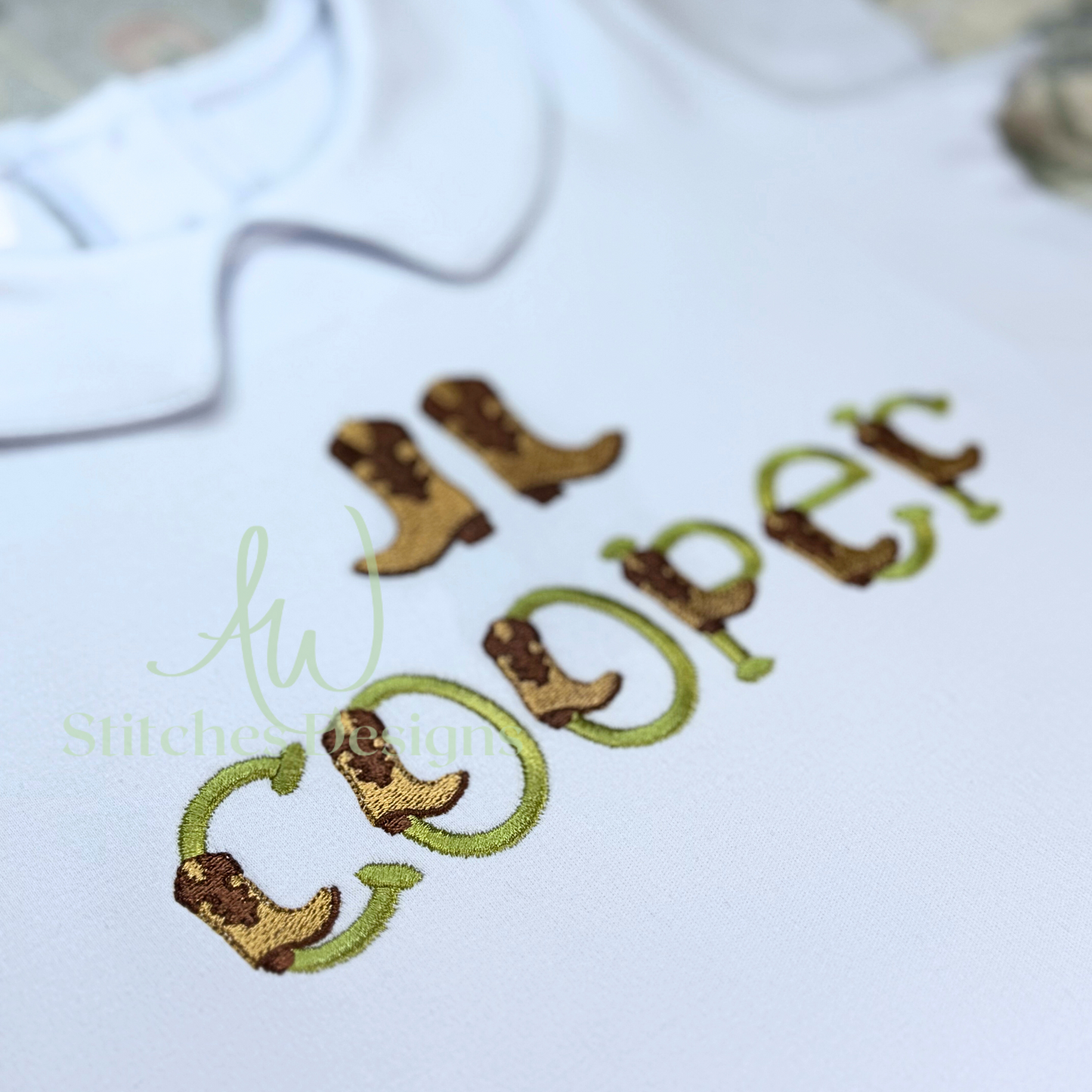 Cowboy Kicks satin stitch font for machine embroidery design file 1"- 2.5" upper and lowercase letters with BX