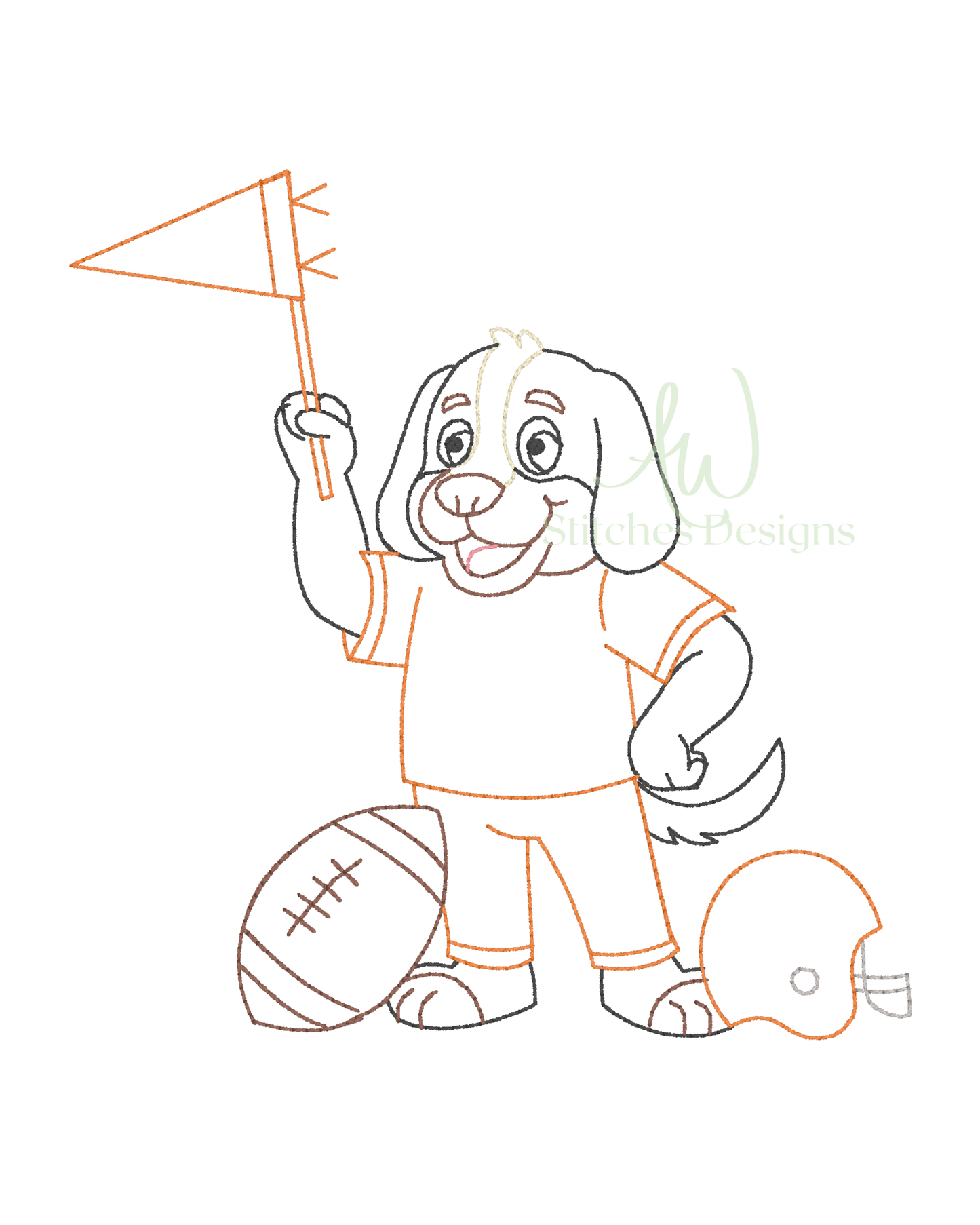 Tennessee Football Game Day Vintage Stitch Embroidery Design