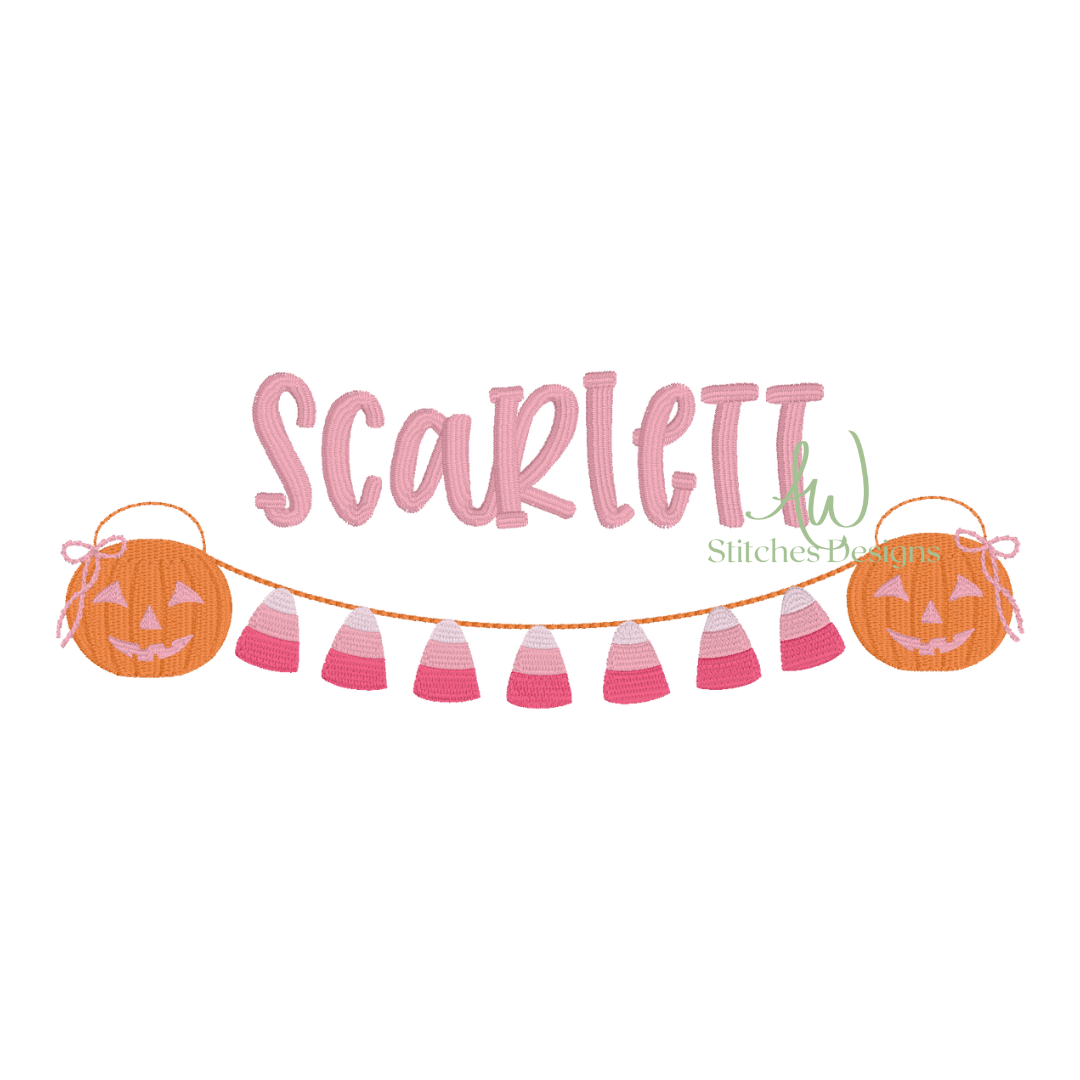 Candy Corn Bunting with Bow