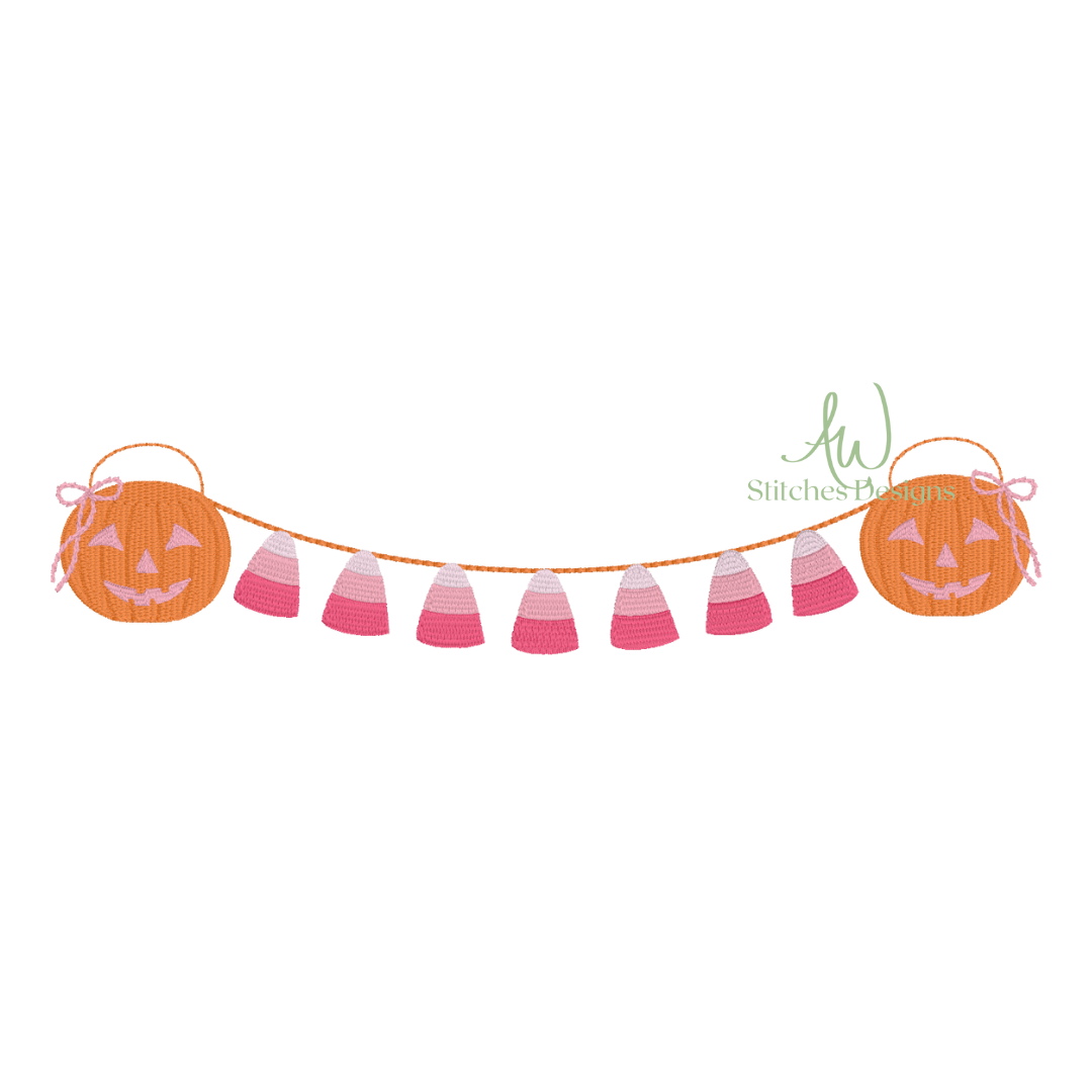 Candy Corn Bunting with Bow