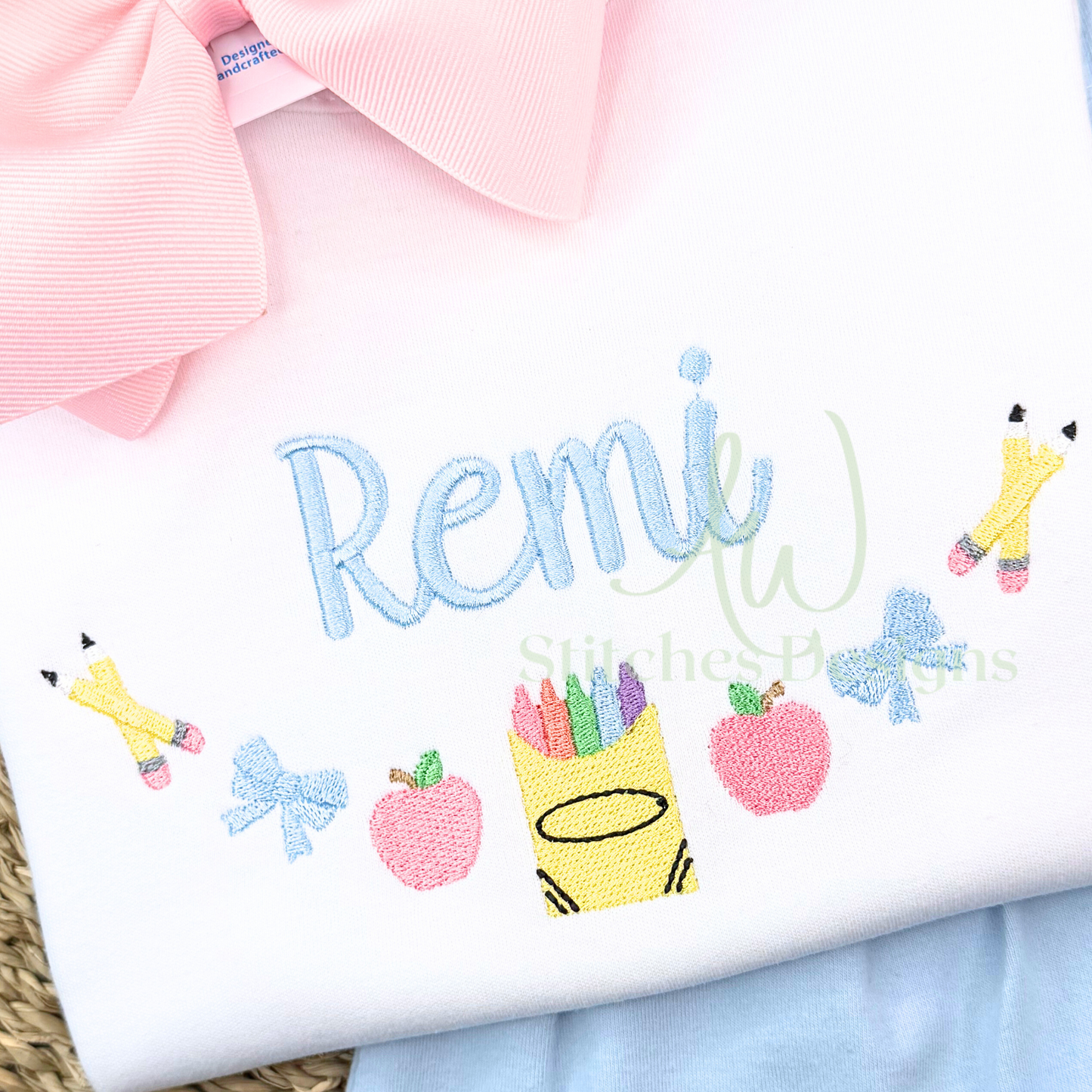 Crayon Box Bow Monogram Frame