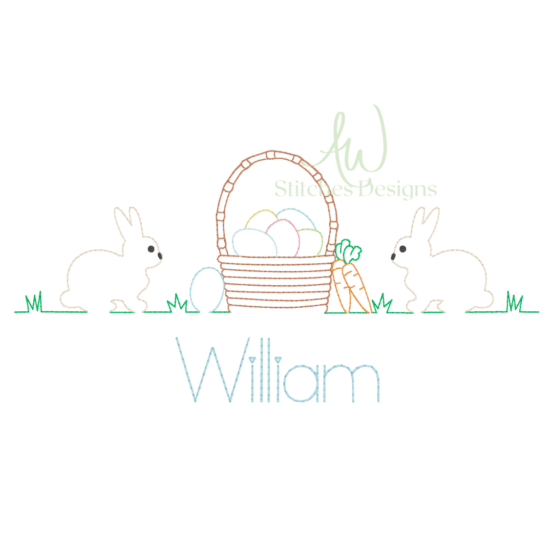 Easter Basket Trio Line Design