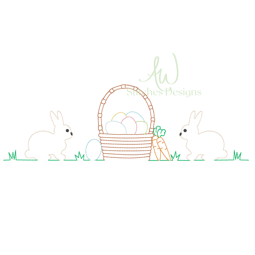 Easter Basket Trio Line Design