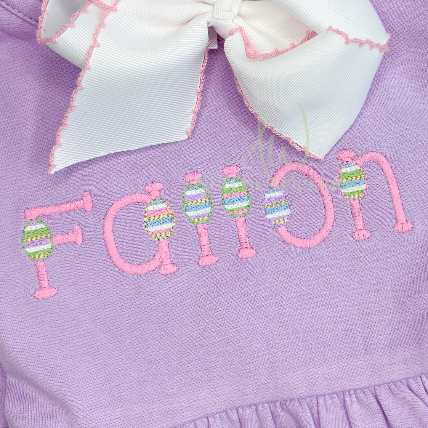 The Easter egg satin stitch font for machine embroidery design file 1"- 2.5" upper and lowercase letters with BX