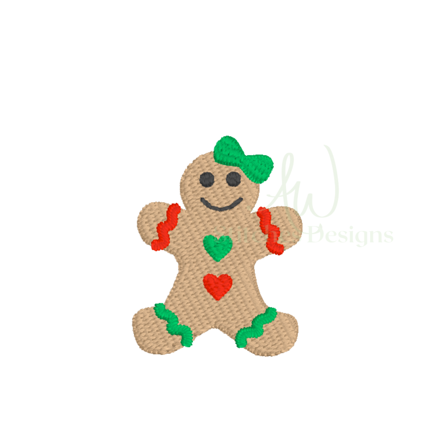 Mini gingerbread girl machine embroidery design