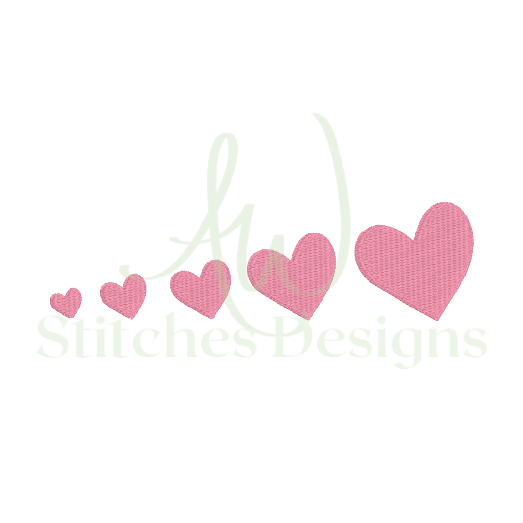 Heart mini fill stitch embroidery design file