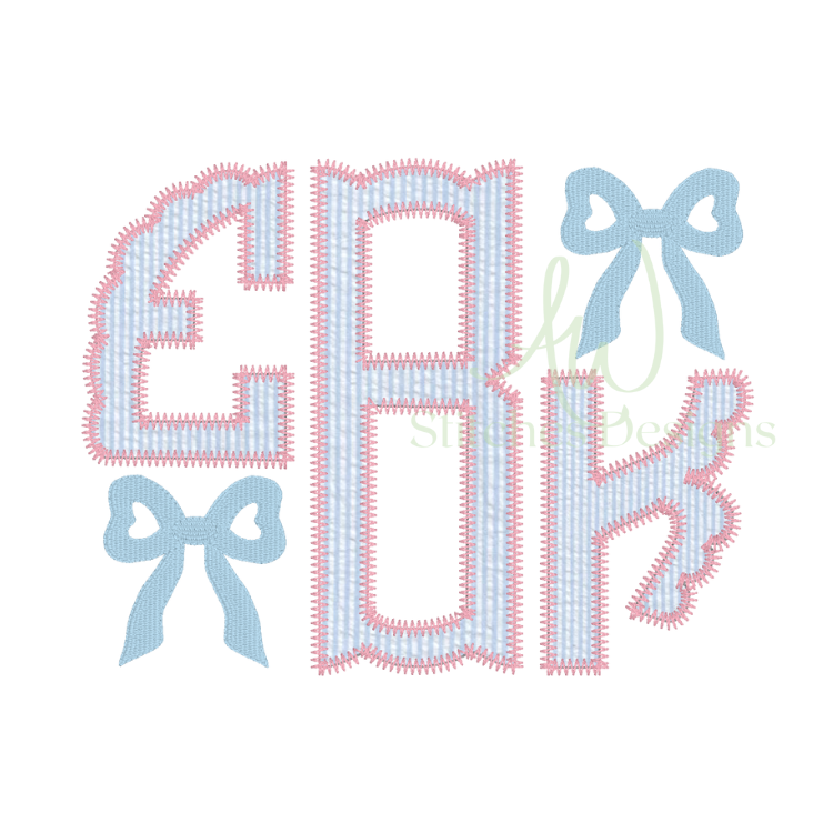 Mini Fill Stitch Satin Bow Machine Embroidery Design File