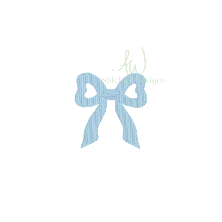 Mini Fill Stitch Satin Bow Machine Embroidery Design File