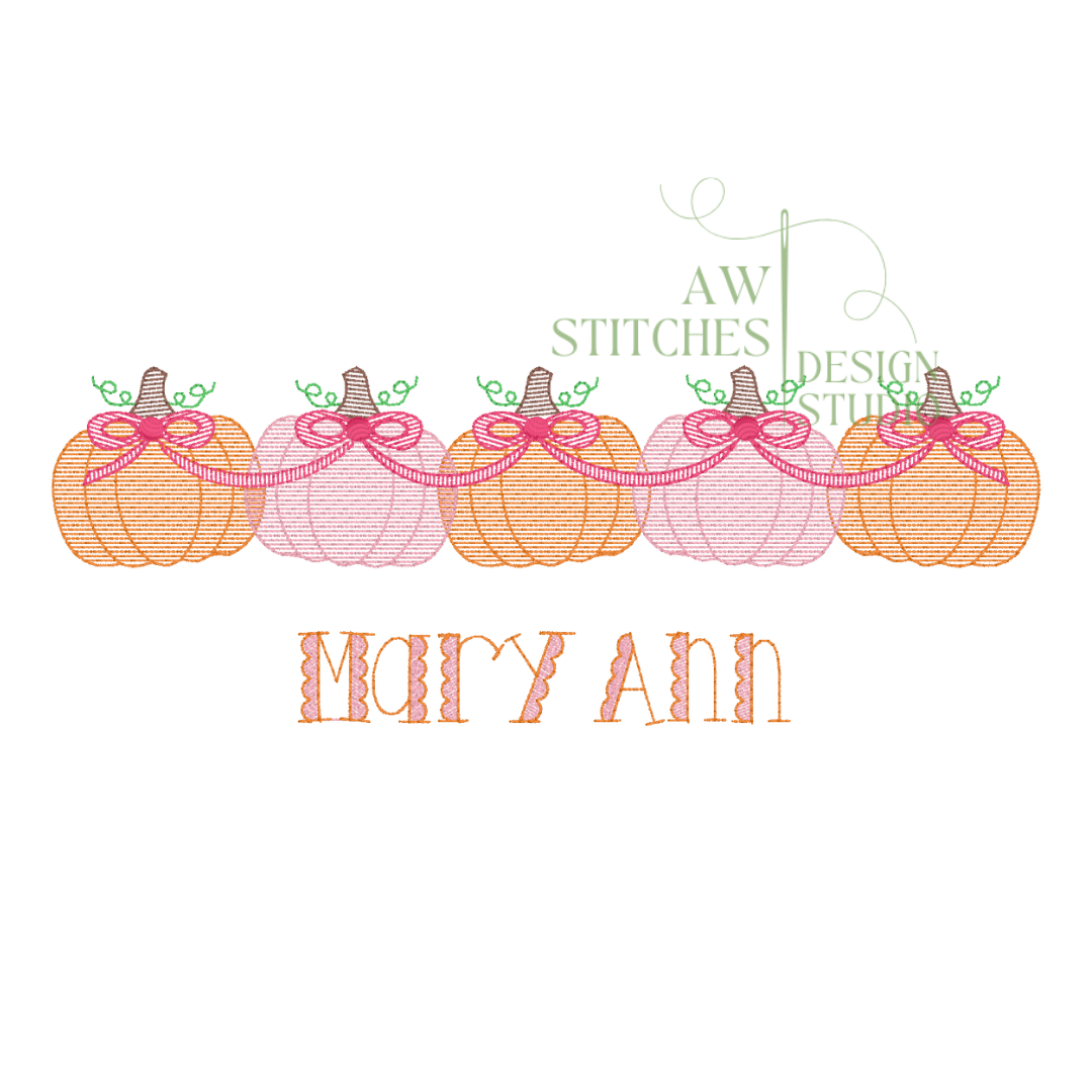 Pumpkin Overlap Row with Bow
