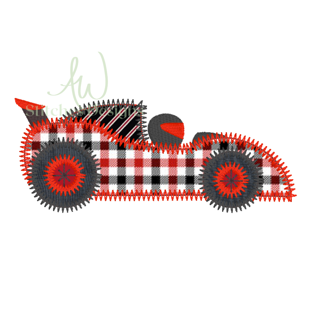Race car zig zag applique