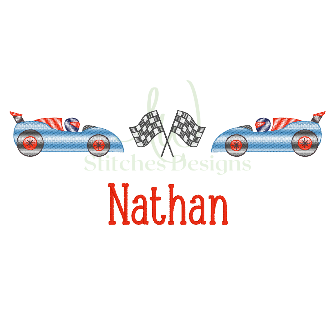 Sketch race car trio