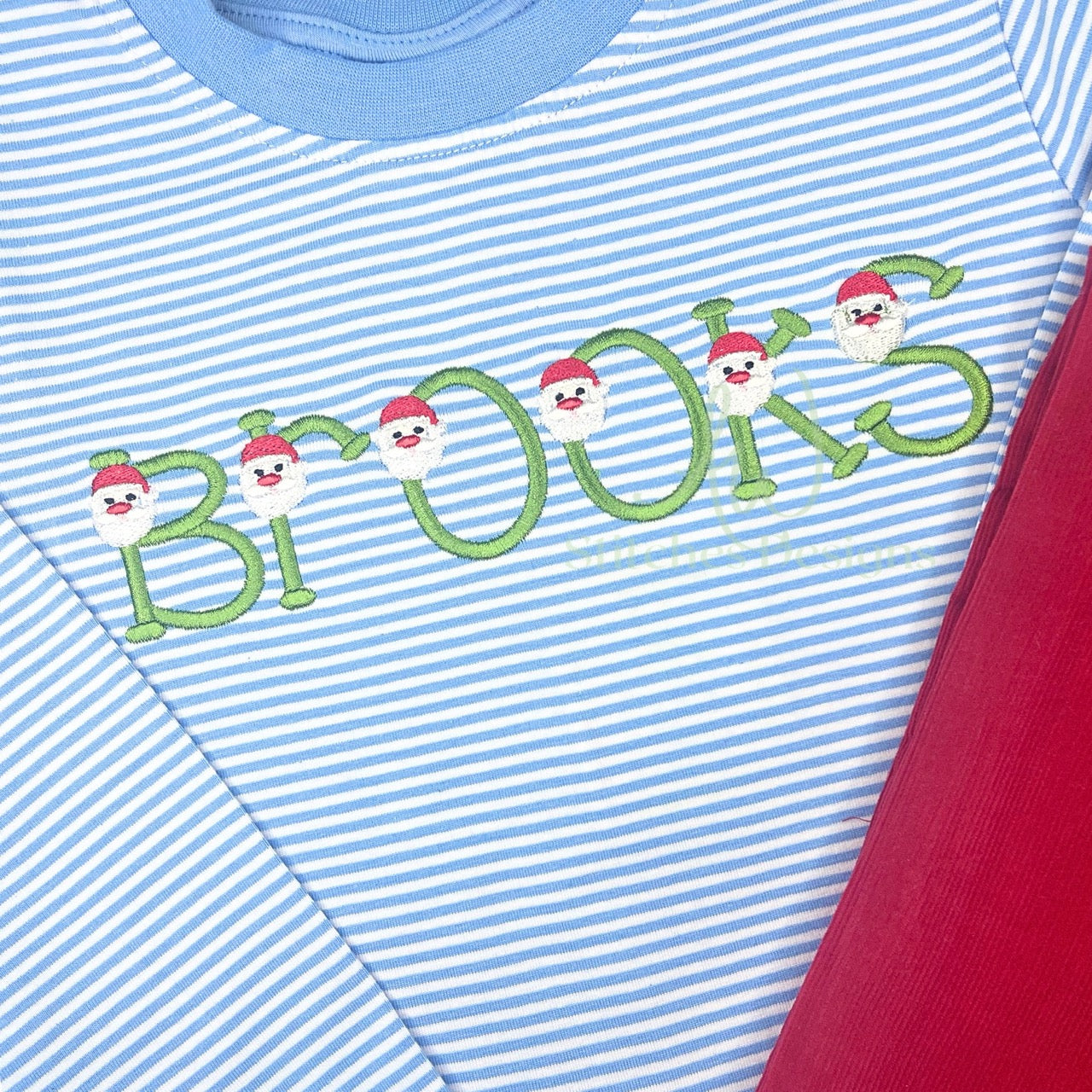 Christmas Santa Claus Spirit of Santa satin stitch font machine embroidery design file