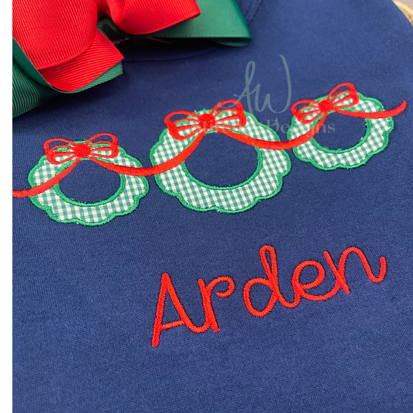 Wreath Trio Satin Stitch