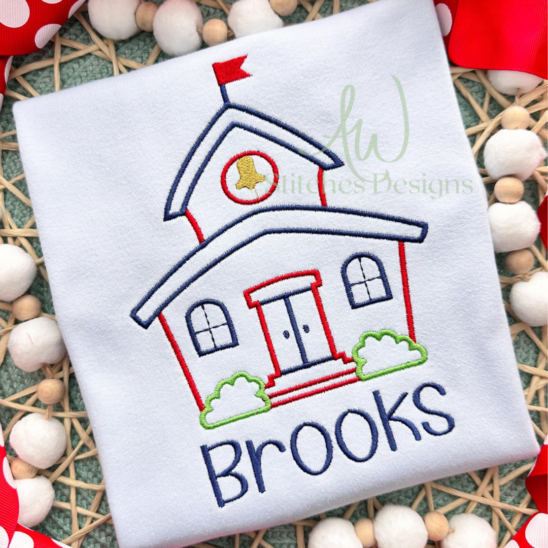School house satin stitch