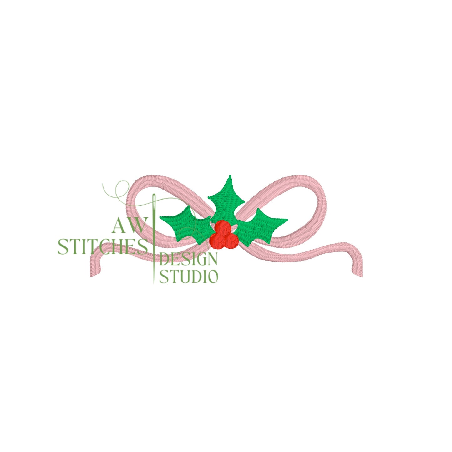 Mini Holly Bow - Christmas Embroidery Design