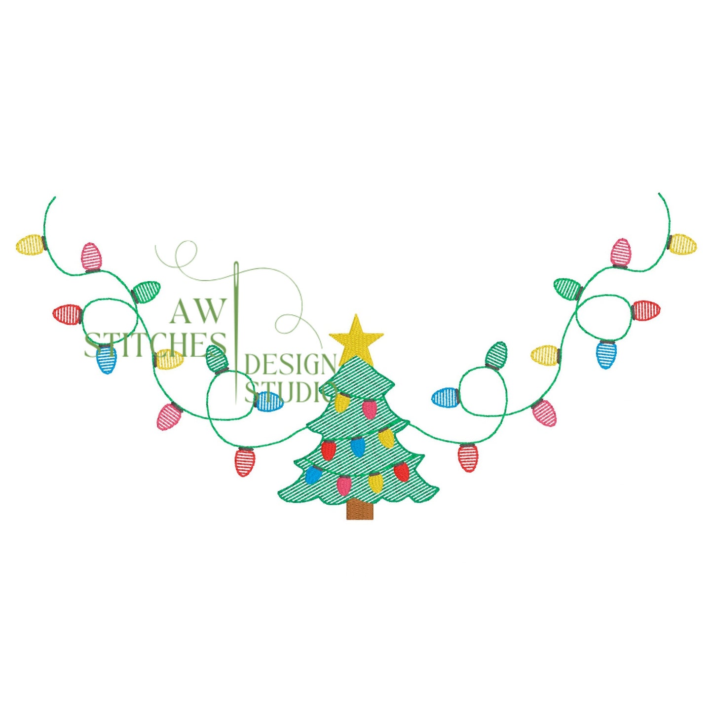 Sketch Christmas Light Frame