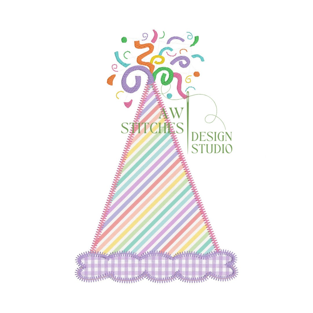 Party Hat Applique ZIG ZAG