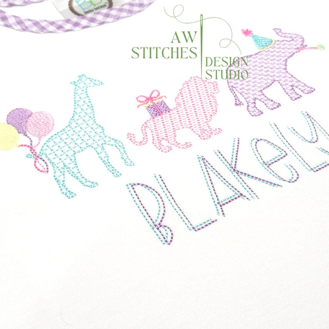 Zoo Animal Birthday Motif Fill