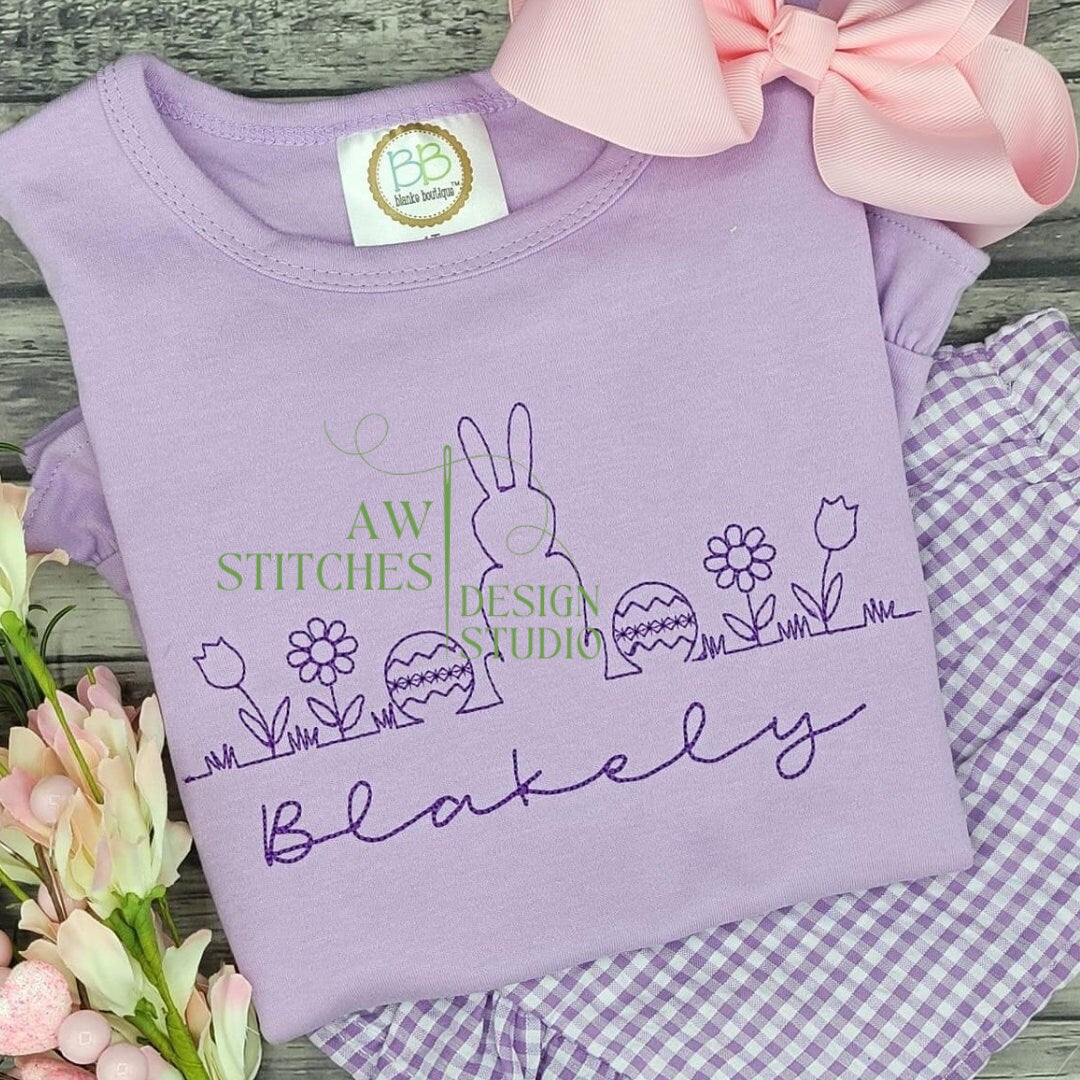 Easter line with flowers