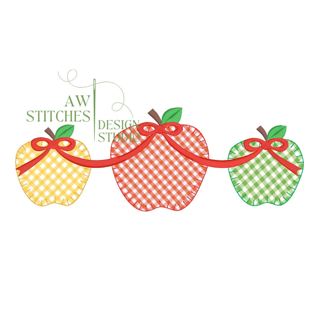 Apple Trio with Ribbon Bow