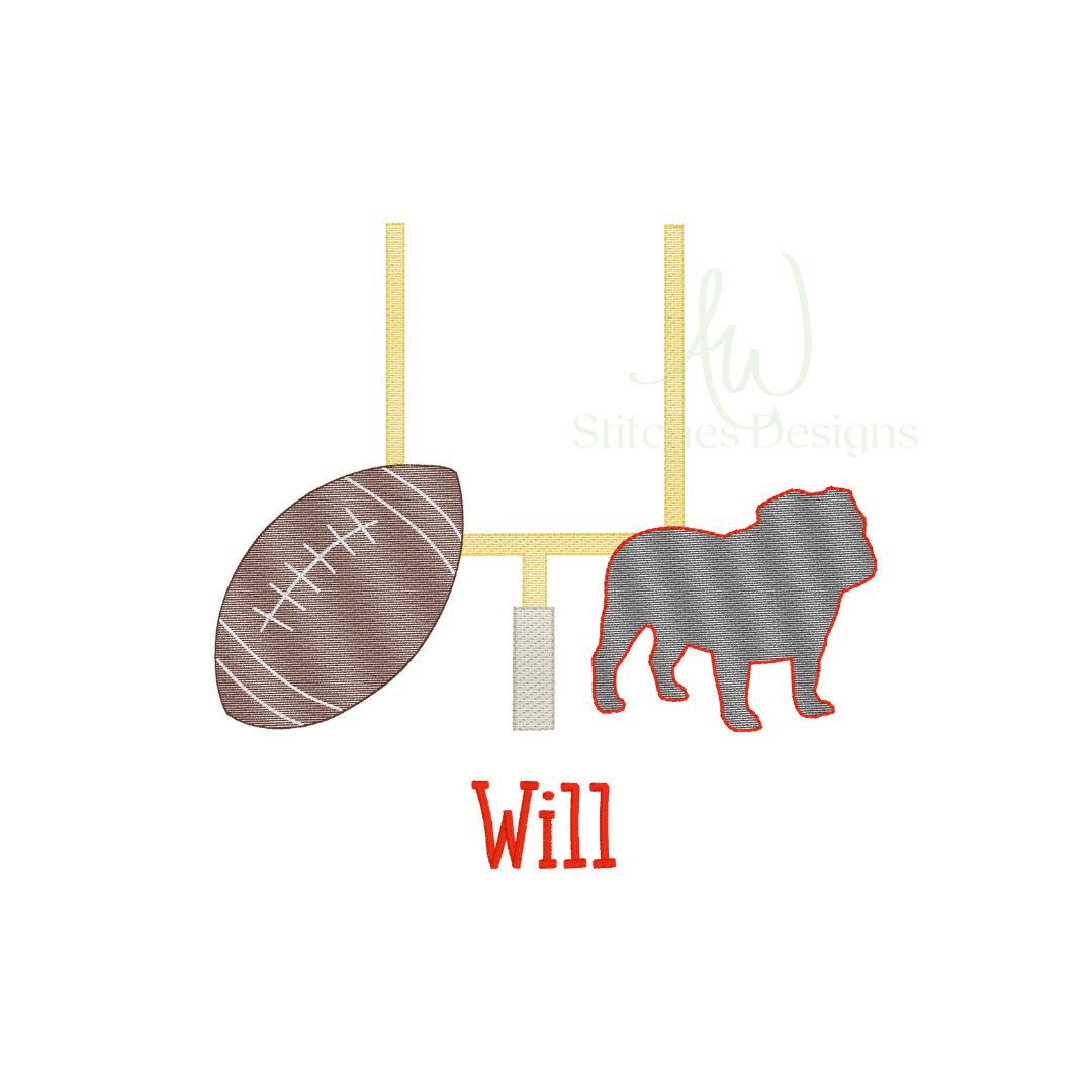 Bulldog Football Sketch Design