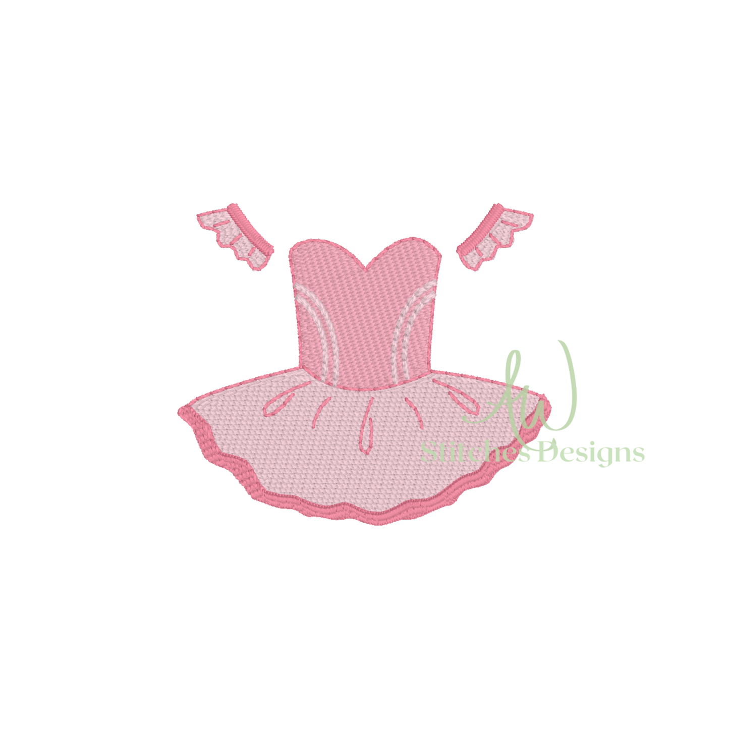 Pink ballet dress design on a white background