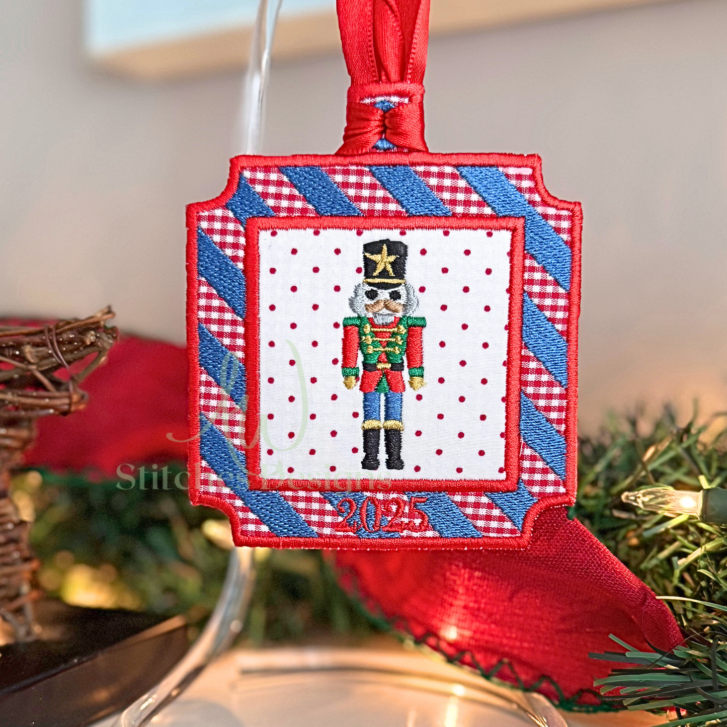 Christmas Nutcracker mini satin stitch machine embroidery design file