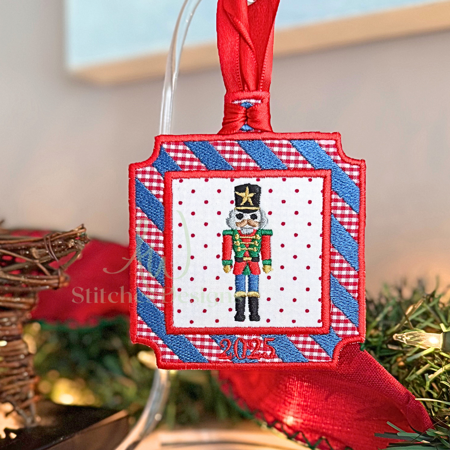 Christmas Nutcracker mini satin stitch machine embroidery design file