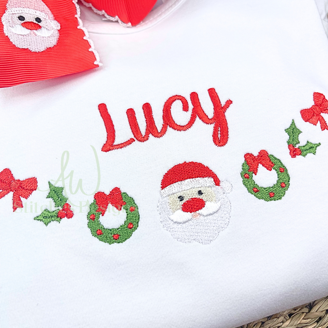 Santa Claus Monogram Embroidery Frame