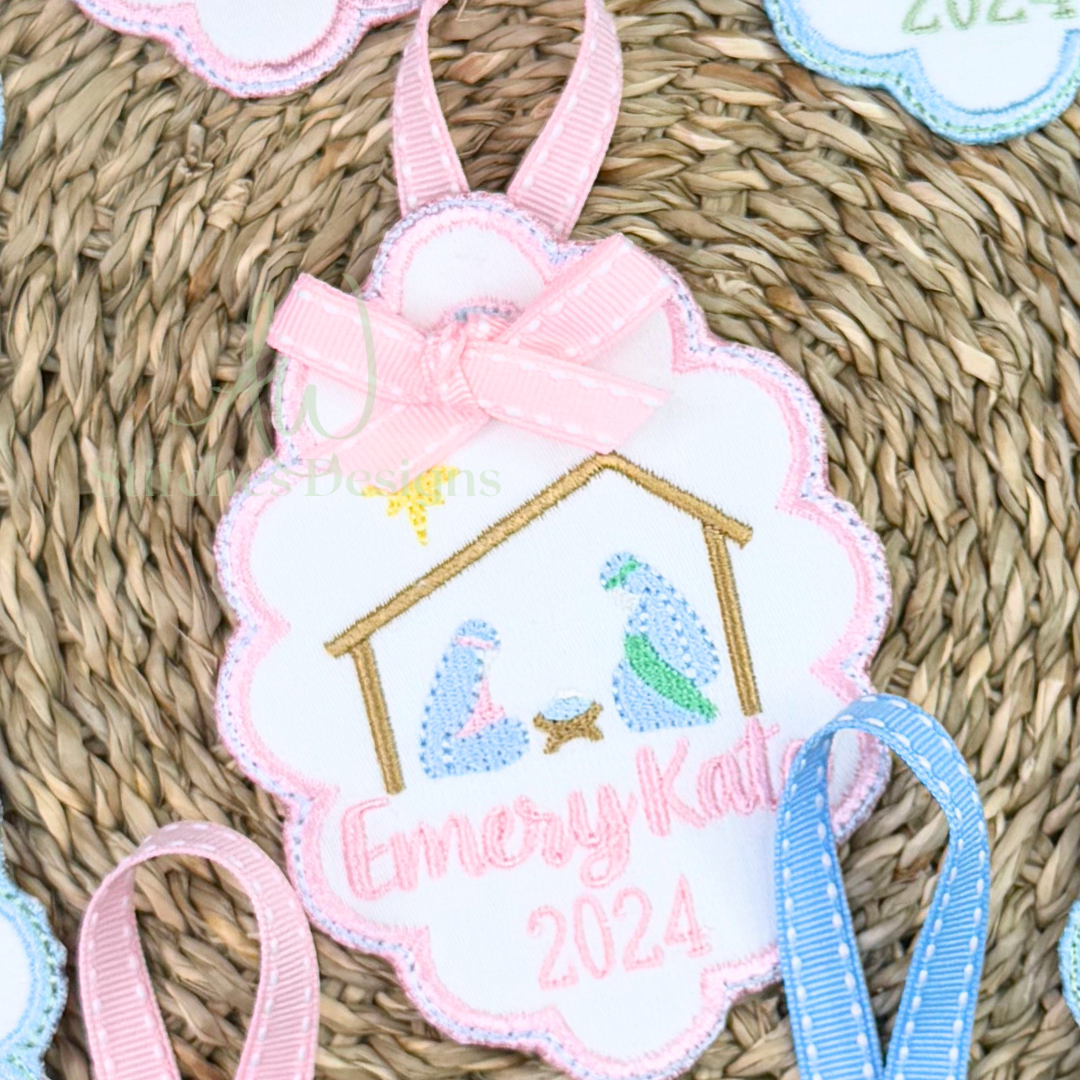 Mini nativity embroidery design file