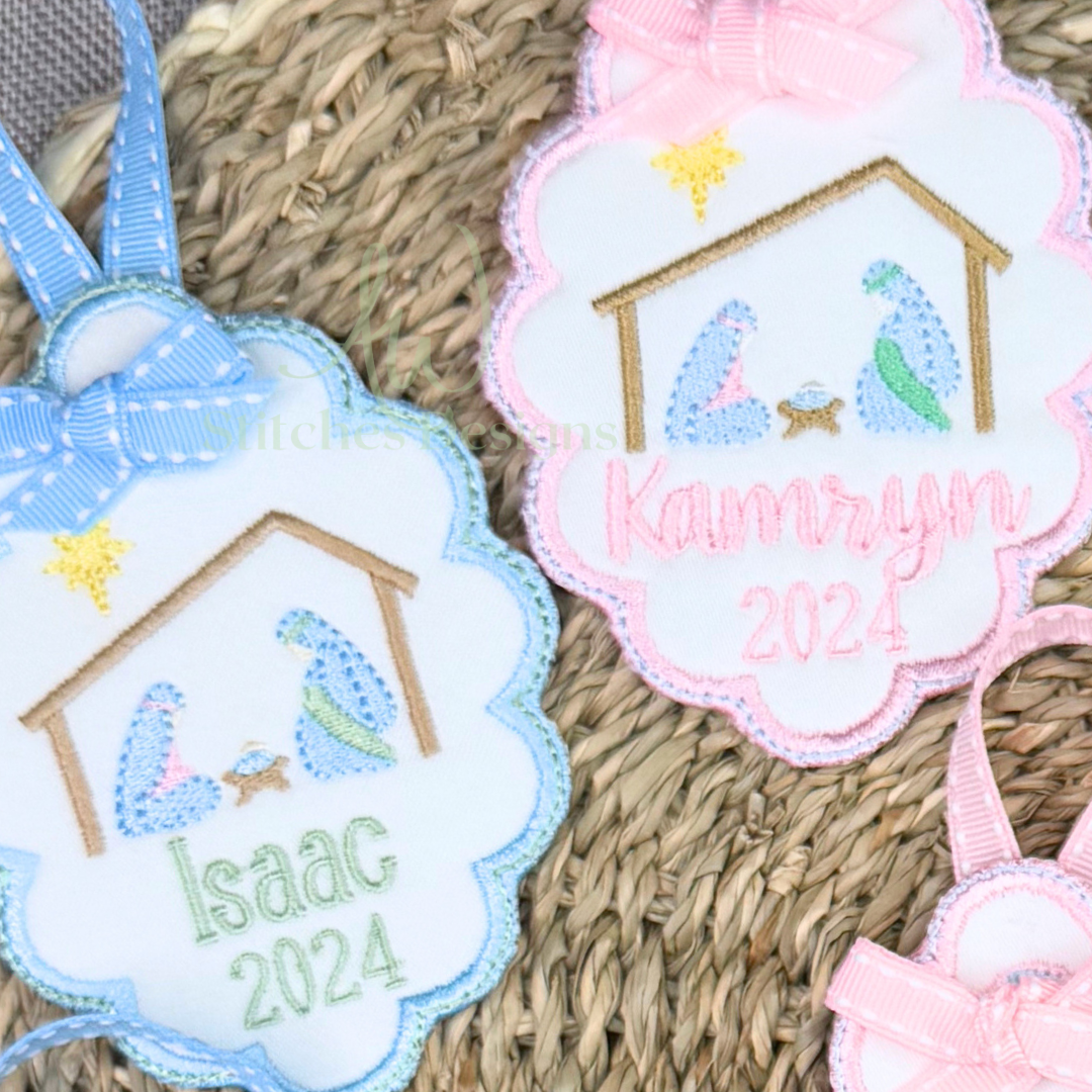 Mini nativity embroidery design file