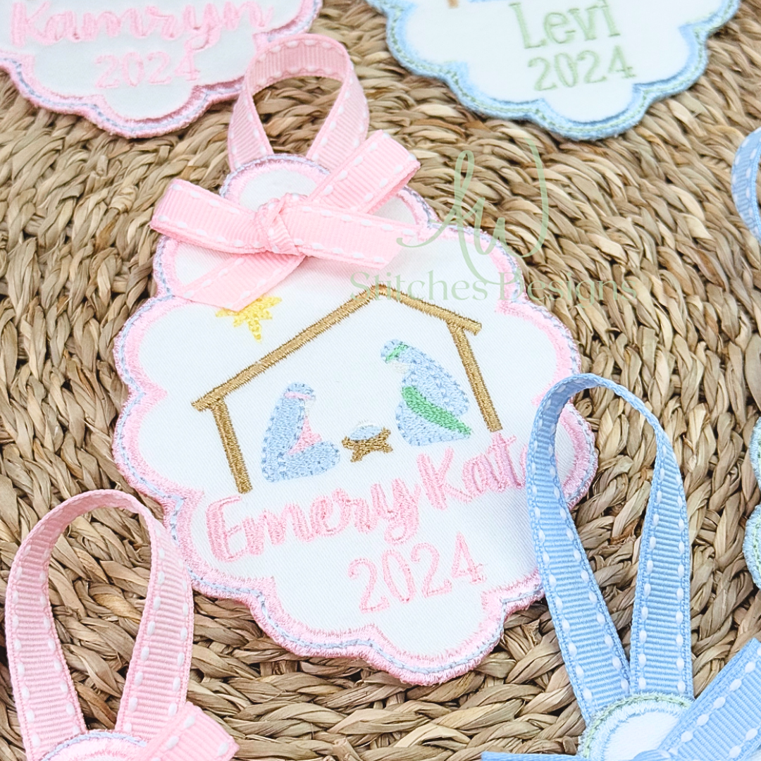 Mini nativity embroidery design file