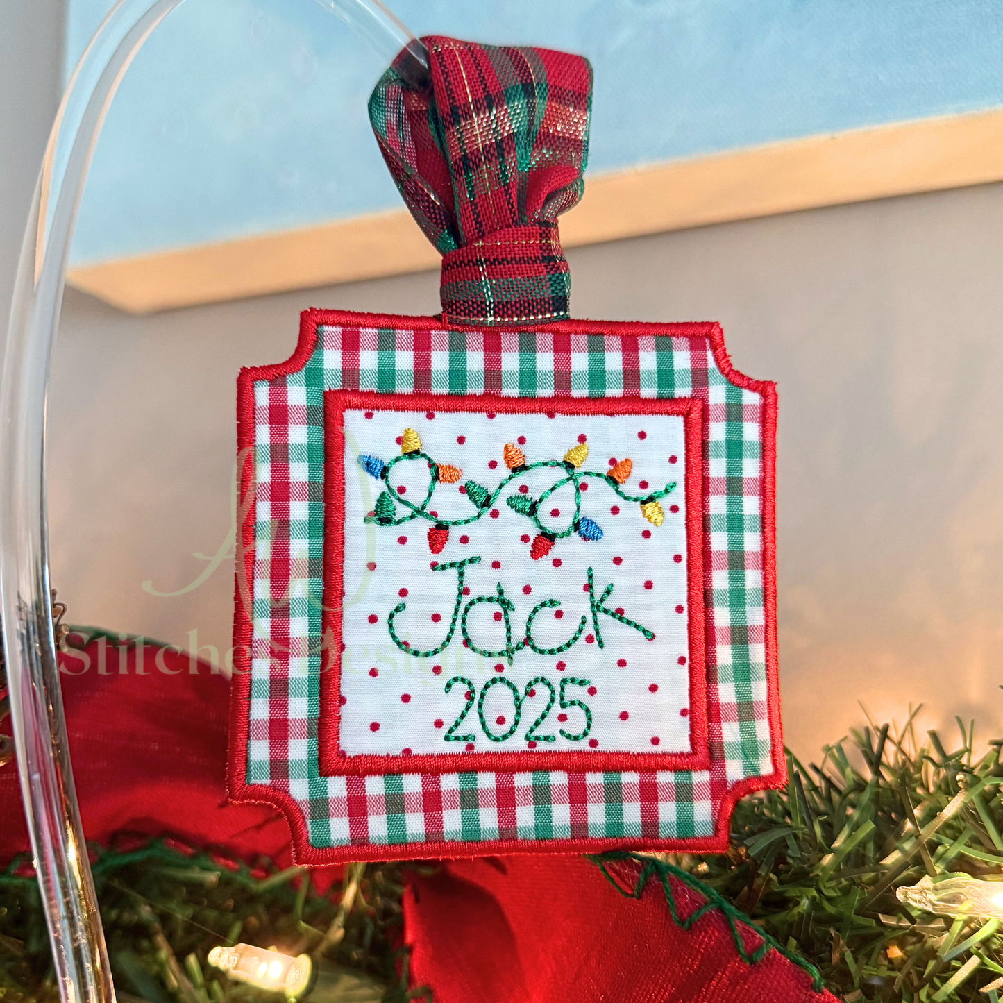 Christmas Lights Mini Fill Embroidery Design