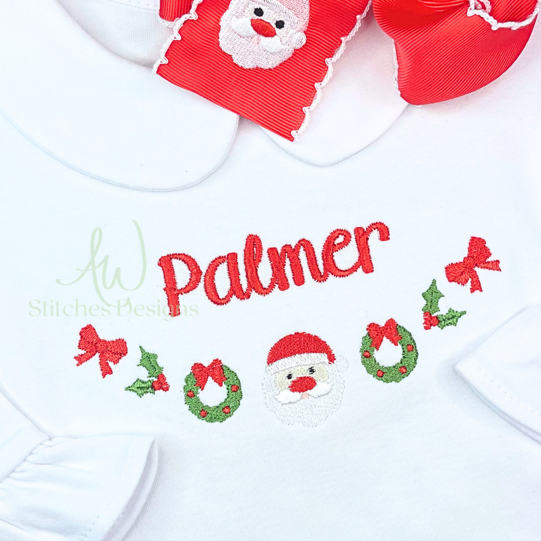 Santa Claus Monogram Embroidery Frame